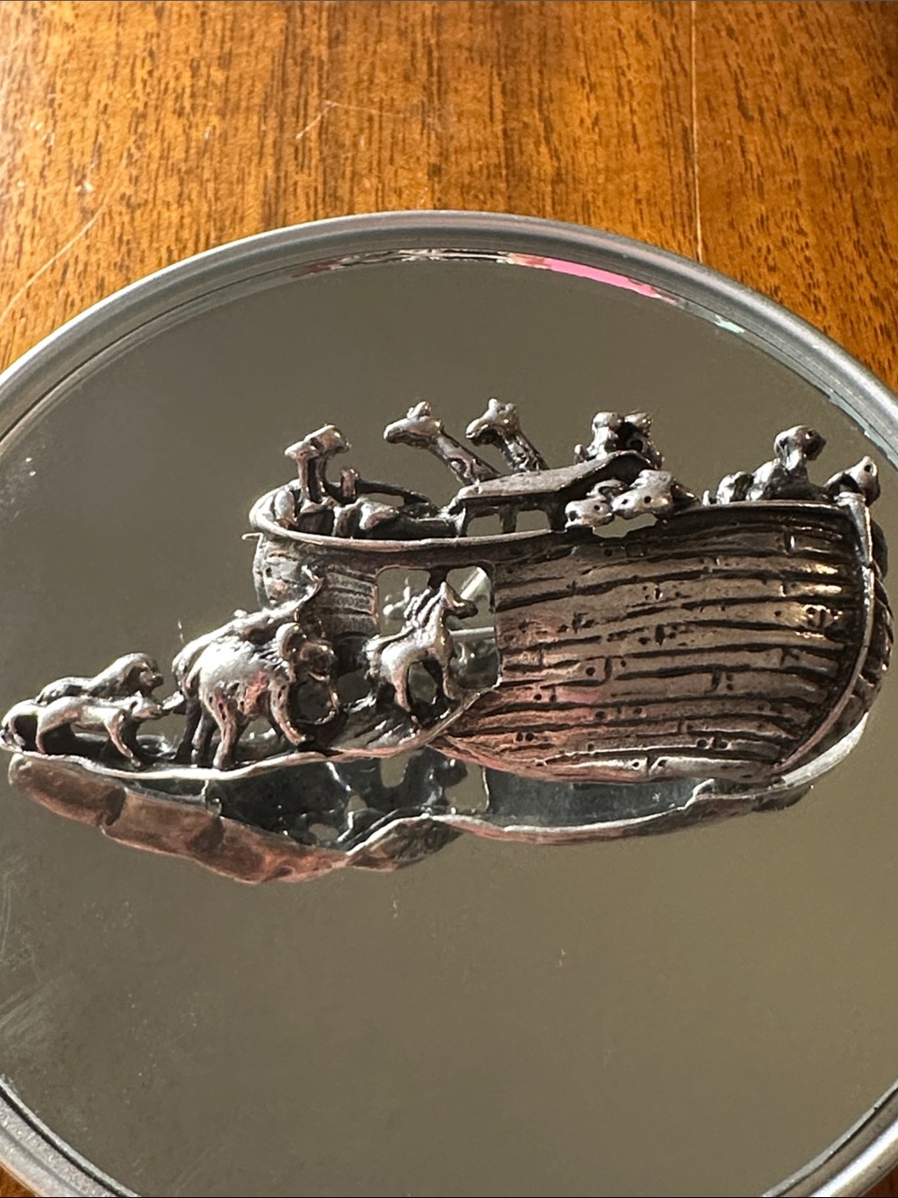Vintage Silver-Tone Noah's Ark Brooch or‎ Pendant